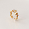 Alloy Crystal Rhinestone 3 Lines Fake Lip Rings FS-WGE11C8-01-4
