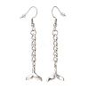 Curb Chains with Brass Charm Long Dangle Earrings EJEW-JE04963-03-2