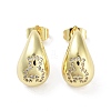 Teardrop Rack Plating Brass Cubic Zirconia Stud Earrings for Women EJEW-B047-02G-14-1