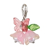 6Pcs Flower Glass Pendant Decorations HJEW-JM02791-4