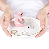 Porcelain Flamingo Ring Holder DJEW-WH0011-26-3
