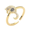 304 Stainless Steel Cubic Zirconia Cuff Open Rings for Women RJEW-Z122-02G-01-4