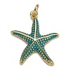 Brass Enamel Pendants KK-B029-03G-2