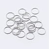 Anti-Tarnish Rhodium Plated 925 Sterling Silver Round Rings STER-F036-03P-0.6x6-1