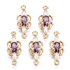 Brass Micro Pave Cubic Zirconia Links Connectors KK-R111-008-A03-1