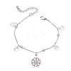 3Pcs Christmas Snowflake Alloy Charm Bracelets BJEW-JB12677-5