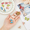 HOBBIESAY 10Pcs 5 Colors Butterfly Alloy Enamel Adjustable Jean Button Pins FIND-HY0003-18-3