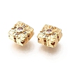 Brass Micro Pave Pearl Pink Cubic Zirconia Beads KK-M318-34G-02-2