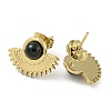 Ion Plating(IP) Real 18K Gold Plated 304 Stainless Steel Fan Stud Earrings EJEW-Z042-02D-2