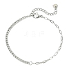 304 Stainless Steel Curb Chain & Paperclip Chain Bracelets BJEW-JB14161-02-3