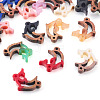 16Pcs 8 Colors Opaque Resin & Walnut Wood Connector Charms RESI-TA0002-69-2