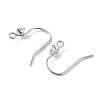 Rhodium Plated 925 Sterling Silver with Clear Cubic Zirconia Earring Hooks LS-STER-G036-16P-2