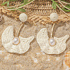 Alloy Raffia Fan Dangle Stud Earrings FS-WGB8543-09-1