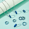 16Pcs 8 Size 201 Stainless Steel Textured Plain Band Rings Set for Women RJEW-UN0002-77BL-3