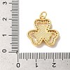 Clover Rack Plating Brass Cubic Zirconia Pendants KK-K385-078G-4