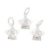 925 Sterling Silver Pave Clear Cubic Zirconia Charms STER-A049-08C-S-1