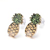 Real 14K Gold Plated Alloy Stud Earrings EJEW-G148-04G-02-1