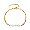 Nuggets Natural Cultured Freshwater Pearl Beads Link Bracelets BJEW-JB14127-3