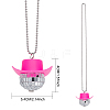 DELORIGIN 4Pcs Cow Hat & Disco Ball Pendant Decoration with Ball Chains NJEW-DR0001-01-2