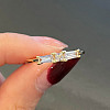 Brass Micro Pave Clear Cubic Zirconia Finger Rings FS-WGE2097-06-1