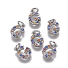 Brass Micro Pave Cubic Zirconia Charms ZIRC-L070-38G-P-1