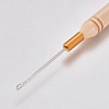 Wood Handle Iron Crochet Hook Needles TOOL-WH0079-47-2