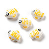 Handmade Printed Porcelain Beads PORC-F005-03B-1