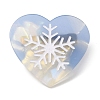 Heart with Snowflake Cellulose Acetate(Resin) Alligator Hair Clips PHAR-Q120-02C-1