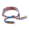 Polyester-cotton Braided Rhombus Pattern Cord Bracelet FIND-PW0013-001A-15-4