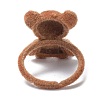 Bear Flocky Adjustable Ring for Teen Girl Women RJEW-G117-01A-2