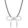 Alloy Bowknot Pendant Necklaces WH-WGB2545-01-1