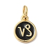 Real 18K Gold Plated Brass Enamel Charms KK-L216-001G-G01-1