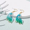 Acrylic Dinosaur Pendants Dangle Earrings EJEW-JE04581-3