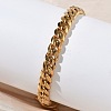 304 Stainless Steel Cuban Link Chain Bracelets for Women BJEW-G779-03G-3