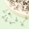Tarnish Resistant 316 Surgical Stainless Steel Flat Round Blank Peg Stud Earring Settings LS-X-STAS-R073-06-5
