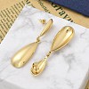 Ion Plating(IP) 304 Stainless Steel Teardrop Dangle Stud Earrings for Women EJEW-A119-12G-3