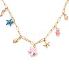 304 Stainless Steel Starfish & Shell & Conch Pendant Necklaces NJEW-N063-01G-2