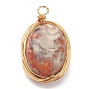 Natural Crazy Agate Pendants PALLOY-JF00610-2