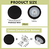 24Pcs Pure Cotton Covered Iron Buttons BUTT-BC0001-19B-2