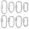 8Pcs 4 Styles 304 Stainless Steel Screw Carabiner Lock Charms STAS-TA0005-54-2