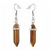 Bullet Shaped Natural Mixed Gemstone Dangle Earrings EJEW-JE04575-2