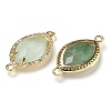 Natural Green Fluorite Faceted Horse Eye Connector Charms G-G181-07G-06-2