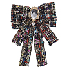 Bowknot Polyester Brooches for Backpack Clothes JEWB-WH20006-10B-1