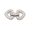 Brass Micro Pave Clear Cubic Zirconia Fold Over Clasps KK-C075-11P-1