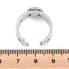 Hollow Star 304 Stainless Steel Open Cuff Ring Components STAS-F366-07A-P-2