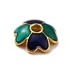 4-Petal Alloy Enamel Bead Caps FIND-G029-06G-03-3