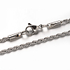 Non-Tarnish 304 Stainless Steel Rope Chains Necklaces NJEW-O067-A-37-1