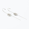 Brass Micro Pave Clear Cubic Zirconia Ear Wrap Crawler Hook Earrings EJEW-H125-01P-2