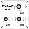  24Pcs 3 Style 1-Hole Zinc Alloy Enamel Shank Buttons BUTT-NB0001-65C-2