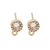 Brass Clear Cubic Zirconia Stud Earrings Finding for Women KK-A244-10A-G-1